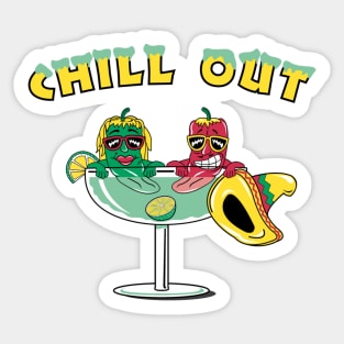Chill Out Chili Pepper Margarita Sticker